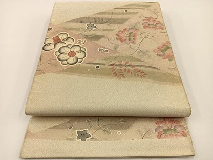平和屋着物◎太鼓柄袋帯 辻が花 綴れ 銀糸 正絹 逸品 BAAS9395ow