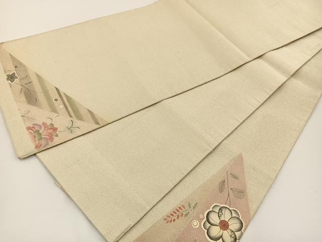 平和屋着物◎太鼓柄袋帯 辻が花 綴れ 銀糸 正絹 逸品 BAAS9395ow