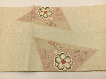 平和屋着物◎太鼓柄袋帯 辻が花 綴れ 銀糸 正絹 逸品 BAAS9395ow