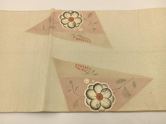 平和屋着物◎太鼓柄袋帯 辻が花 綴れ 銀糸 正絹 逸品 BAAS9395ow