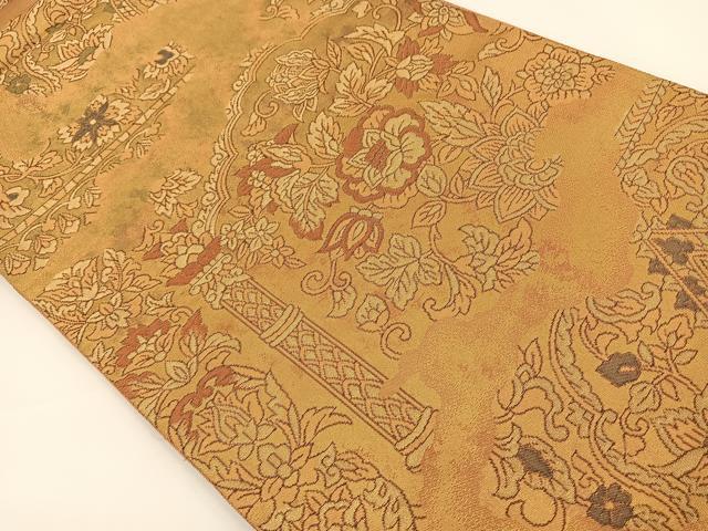 平和屋着物◎六通柄袋帯 王宮更紗文 金糸 正絹 逸品 BAAS9424ow