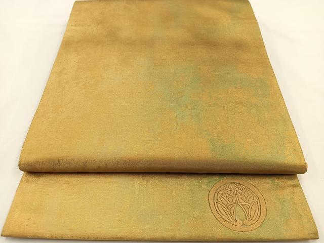 平和屋着物◎六通柄袋帯 霞文 引箔 正絹 逸品 BAAS9438ow