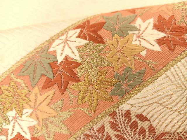 平和屋着物◎六通柄袋帯 唐織 花鳥文 金糸 正絹 逸品 BAAS9450ow