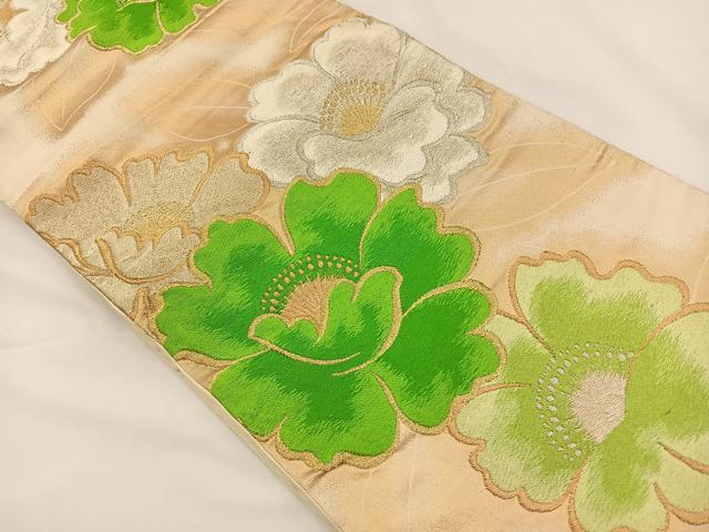 平和屋着物◎六通柄袋帯 唐織 舞花文 金銀糸 正絹 逸品 BAAS9466ow
