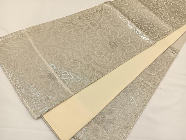 平和屋着物◎六通柄袋帯 正倉院花文 金糸 正絹 逸品 BAAS9476ow