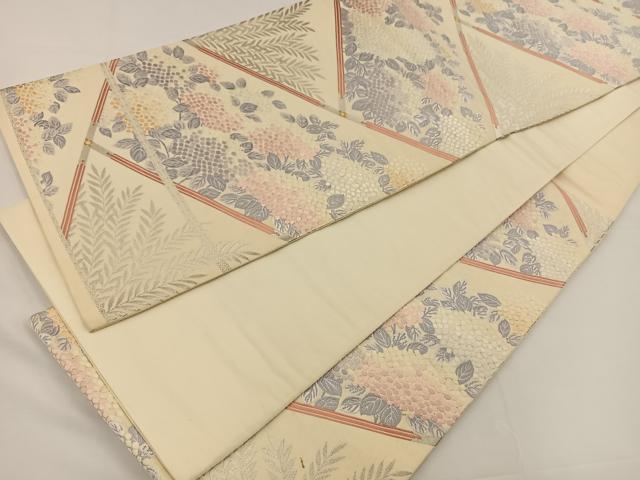 平和屋着物◎六通柄袋帯 唐織 紫陽花 金銀糸 正絹 逸品 BAAS9483ow