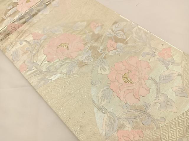 平和屋着物◎六通柄袋帯 唐織 花唐草文 金銀糸 正絹 逸品 BAAS9529ow