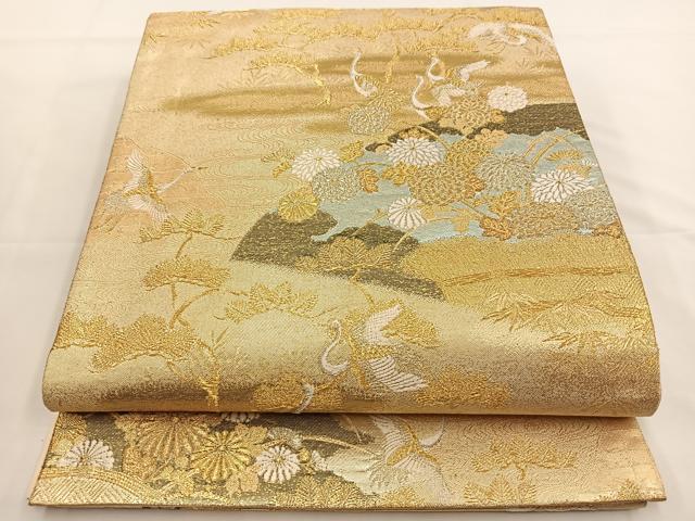 平和屋着物◎六通柄袋帯 唐織 蒔絵 金銀糸 正絹 逸品 BAAS9567ow