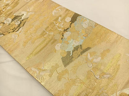 平和屋着物◎六通柄袋帯 唐織 蒔絵 金銀糸 正絹 逸品 BAAS9567ow