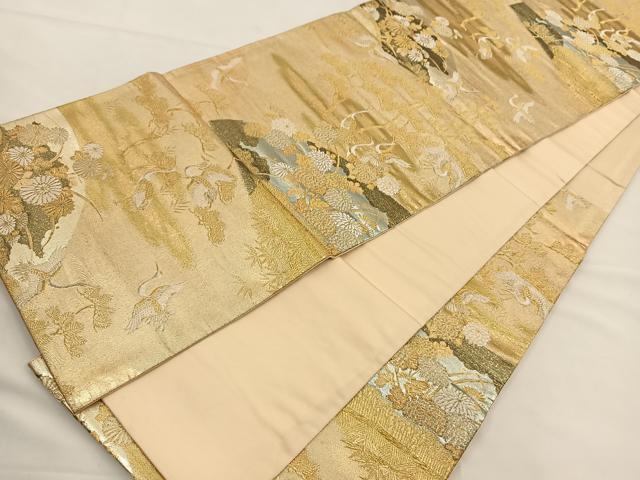 平和屋着物◎六通柄袋帯 唐織 蒔絵 金銀糸 正絹 逸品 BAAS9567ow