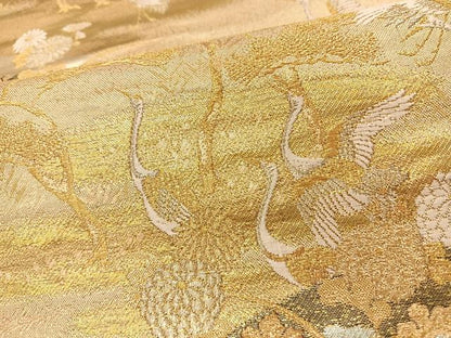 平和屋着物◎六通柄袋帯 唐織 蒔絵 金銀糸 正絹 逸品 BAAS9567ow