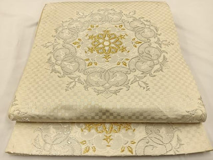 平和屋着物◎西陣 六通柄袋帯 唐織 正倉院花文 金銀糸 正絹 逸品 BAAS9577ow