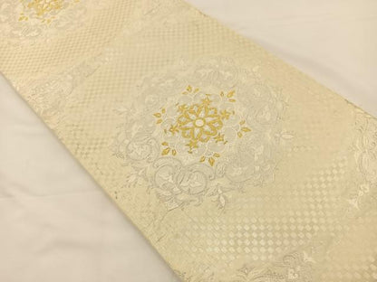 平和屋着物◎西陣 六通柄袋帯 唐織 正倉院花文 金銀糸 正絹 逸品 BAAS9577ow