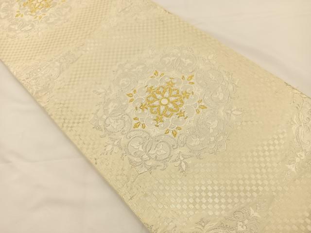 平和屋着物◎西陣 六通柄袋帯 唐織 正倉院花文 金銀糸 正絹 逸品 BAAS9577ow