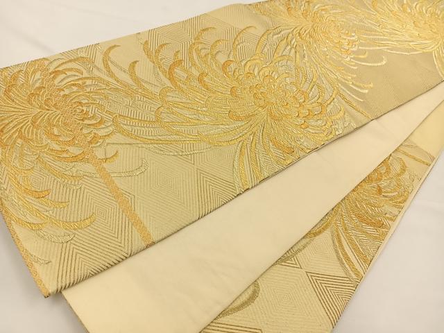 平和屋着物◎六通柄袋帯 乱菊 金糸 正絹 逸品 BAAS9578ow