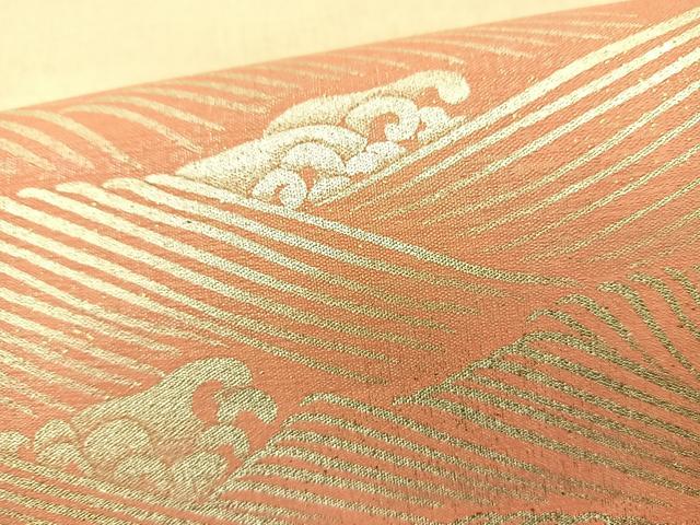 平和屋着物◎太鼓柄袋帯 駒刺繍 色紙飛鶴花文 金銀彩 正絹 逸品 BAAS9586ow
