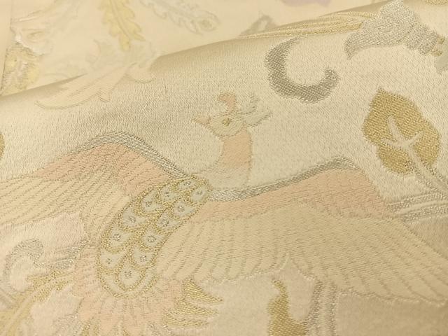 平和屋着物◎六通柄袋帯 更紗花鳥文 金銀糸 正絹 逸品 BAAS9670ow