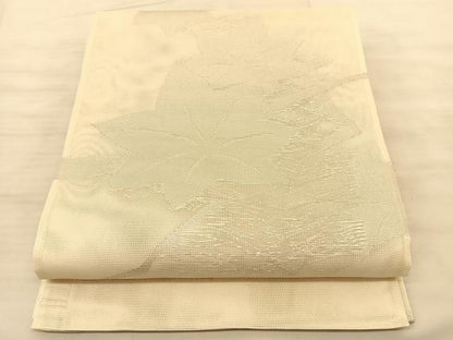 平和屋着物＊夏物 六通柄袋帯 楓 銀糸 正絹 逸品 BAAS9866du