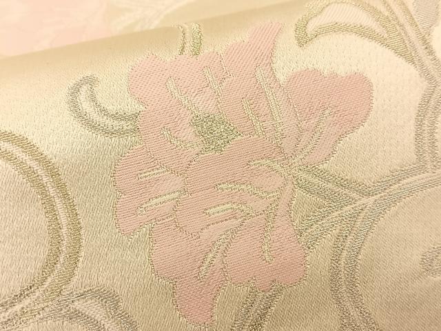 平和屋着物◎六通柄袋帯　花唐草文　金銀糸　正絹　逸品　BAAS9900du