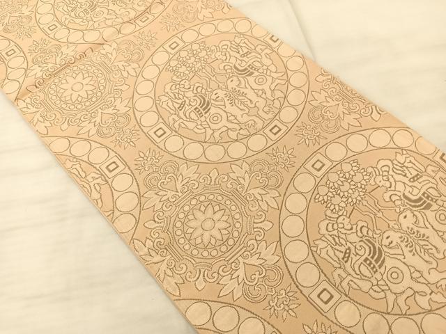 平和屋着物◎六通柄袋帯 狩猟文 正絹 逸品 BAAS9904du