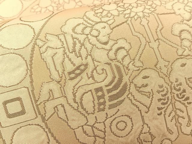 平和屋着物◎六通柄袋帯 狩猟文 正絹 逸品 BAAS9904du