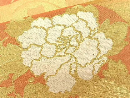 平和屋着物◎六通柄袋帯 花丸文 金糸 正絹 逸品 BAAS9927du