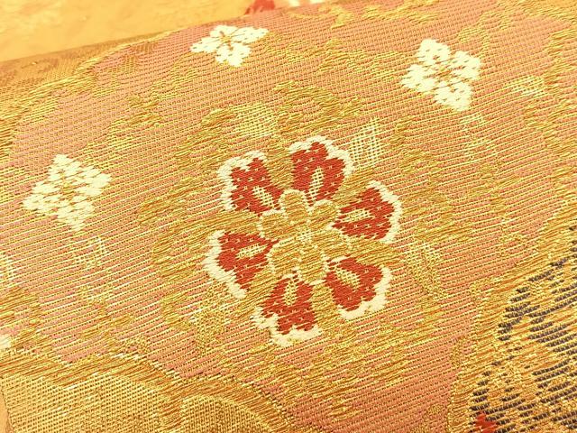 平和屋着物◎六通柄袋帯 青海波 金糸 正絹 逸品 BAAS9928du