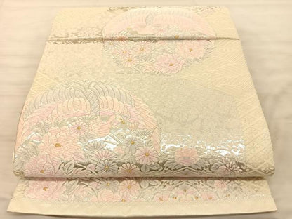 平和屋着物◎六通柄袋帯 唐織 鳳凰草花文 金銀糸 正絹 逸品 BAAS9960du