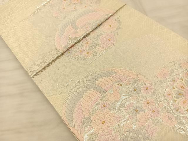 平和屋着物◎六通柄袋帯 唐織 鳳凰草花文 金銀糸 正絹 逸品 BAAS9960du
