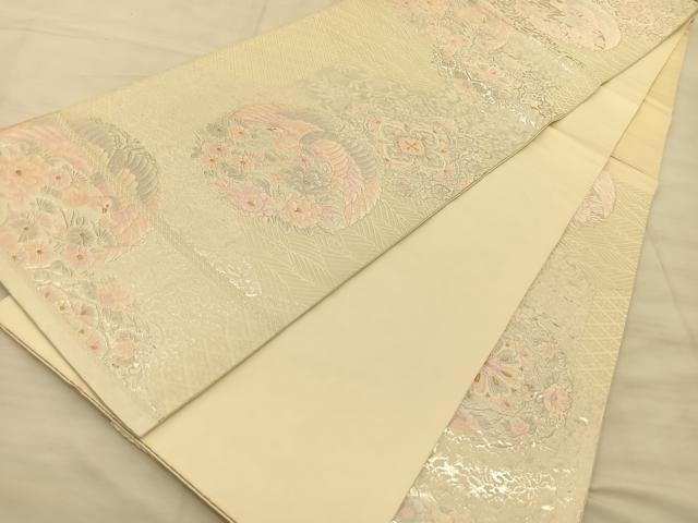平和屋着物◎六通柄袋帯 唐織 鳳凰草花文 金銀糸 正絹 逸品 BAAS9960du