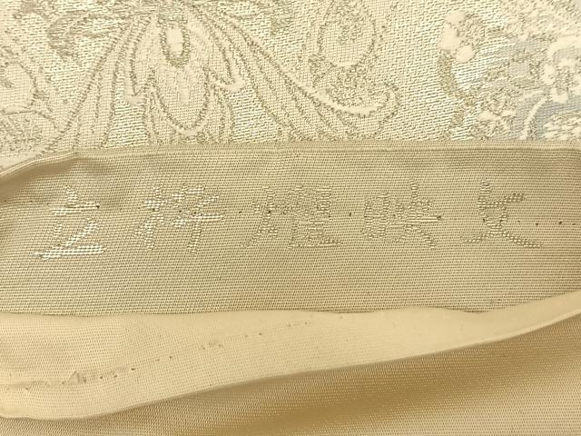 平和屋着物◎六通柄袋帯 立枠燿映文 銀糸 正絹 逸品 BAAS9969du