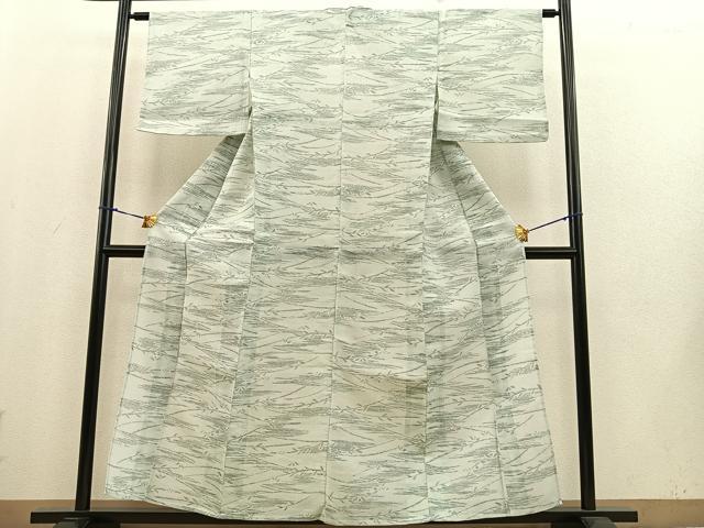 平和屋着物＊夏物　小紋　草葉文　洗える着物　BAAT0265pk