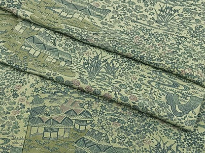 平和屋着物▽上質な小紋 単衣 御所解草花文 正絹 逸品 BAAT0409yt