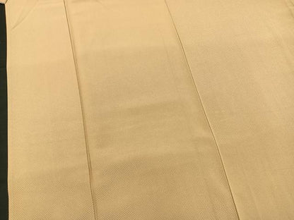 平和屋着物▽染色作家 田中文子監修 色無地 単衣 あられ地紋 飴色 正絹 逸品 BAAT0418yt