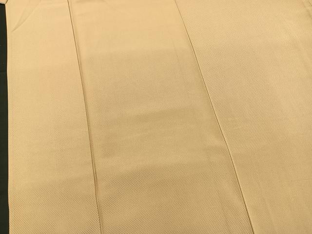 平和屋着物▽染色作家 田中文子監修 色無地 単衣 あられ地紋 飴色 正絹 逸品 BAAT0418yt