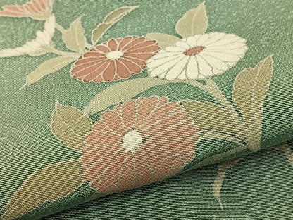 平和屋着物▽訪問着 単衣 草花文 暈し染め 正絹 逸品 BAAT0425yt