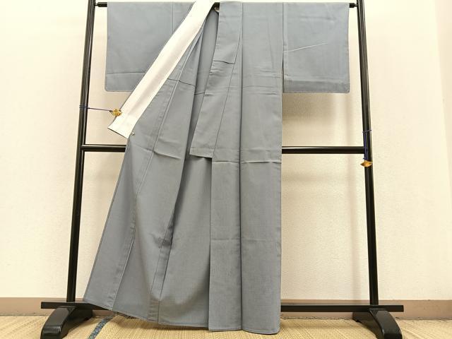 平和屋着物▽上質な色無地 単衣 利休鼠色 正絹 逸品 未使用 BAAT0432yt