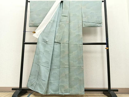平和屋着物▽上質な小紋 単衣 雲重ね文様 暈し染め 正絹 逸品 BAAT0435yt