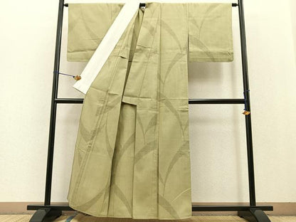 平和屋着物▽本場結城紬 重要無形文化財 単衣 100亀甲 吉祥文 正絹 逸品 未使用 BAAT0436yt