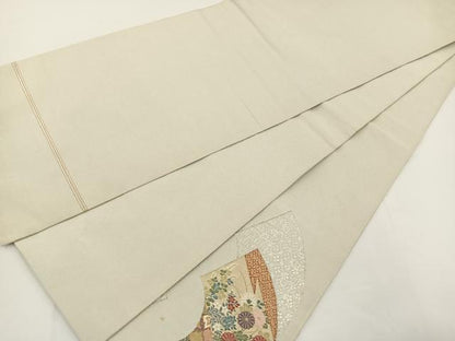 平和屋着物◎太鼓柄袋帯 綴れ 地紙花文 金銀糸 正絹 逸品 BAAT0528yt