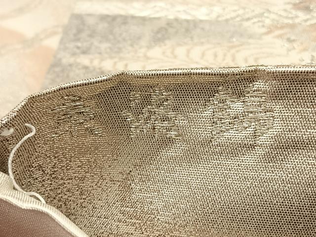 平和屋着物◎六通柄袋帯 京洛錦 風景文 二重引箔袋布 正絹 逸品 BAAT0552yt