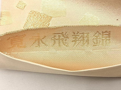 平和屋着物◎六通柄袋帯 唐織 寛永飛翔錦 飛鳥葡萄蔦の葉文 金糸 正絹 逸品 BAAT0555yt