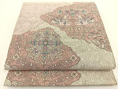 平和屋着物◎六通柄袋帯 鳥獣花文 正絹 逸品 BAAT0574yt