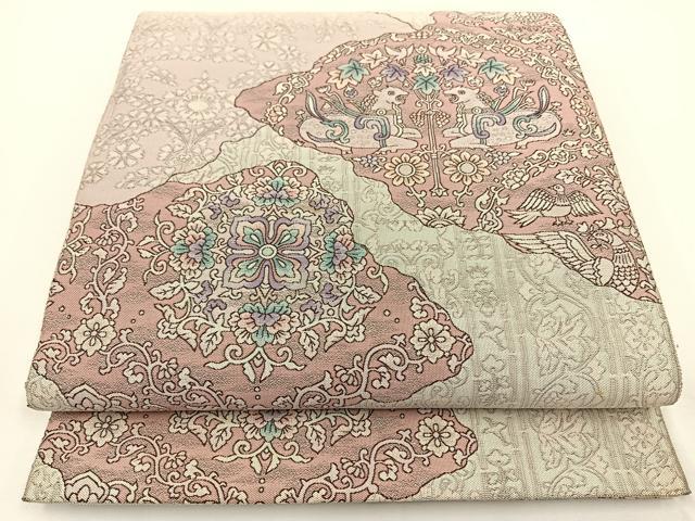 平和屋着物◎六通柄袋帯 鳥獣花文 正絹 逸品 BAAT0574yt