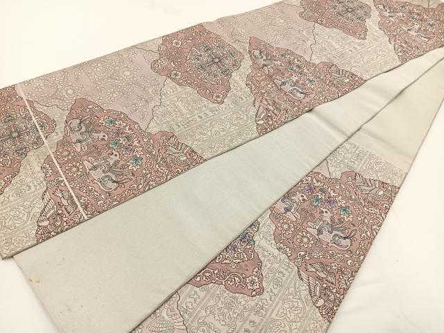 平和屋着物◎六通柄袋帯 鳥獣花文 正絹 逸品 BAAT0574yt