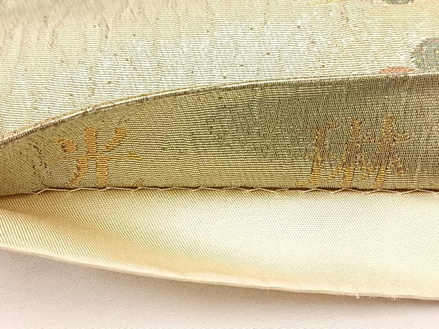平和屋着物◎六通柄袋帯 ふくれ織 光琳 流水花文 金糸 正絹 逸品 BAAT0575yt