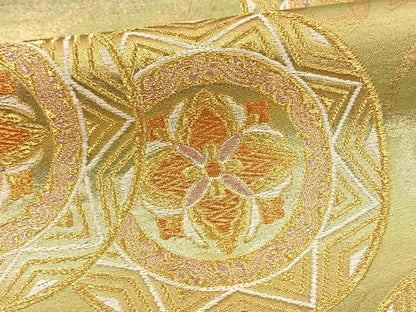 平和屋着物◎六通柄袋帯　花丸文　金銀糸　正絹　逸品　BAAT0595yt