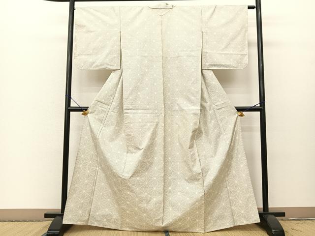 平和屋着物▽本場大島紬 単衣 9マルキ 麻の葉文様 正絹 逸品 BAAT0607yc
