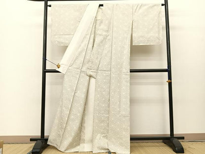 平和屋着物▽本場大島紬 単衣 9マルキ 麻の葉文様 正絹 逸品 BAAT0607yc