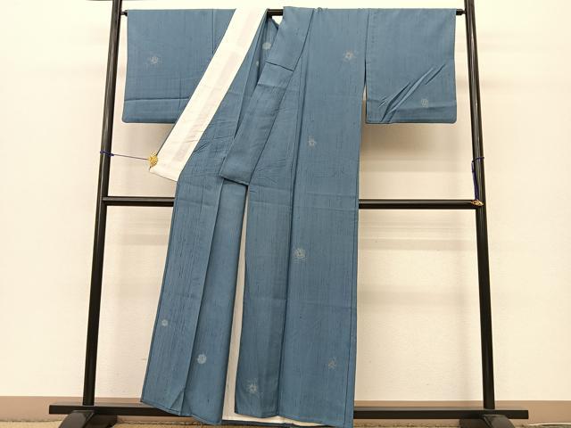 平和屋着物▽上質な紬 単衣 辻が花 正絹 逸品 BAAT0609yc